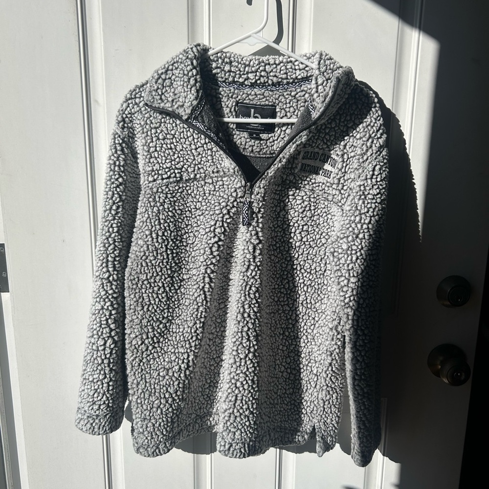 Grand Canyon Gray Sherpa Quarter-Zip Pullover